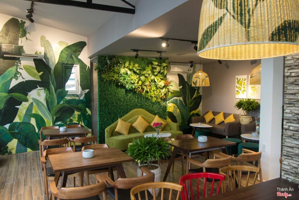 Mẫu thiết kế quán cafe sân thượng tropical đẹp