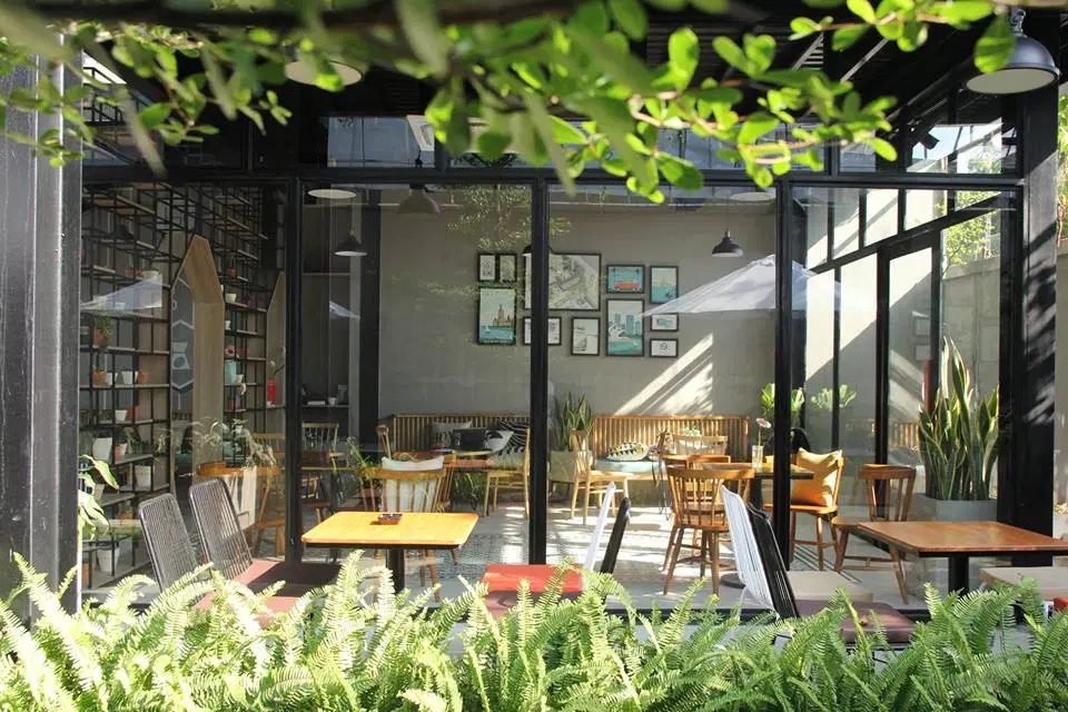 Mô hình thiết kế quán cafe cây xanh ấn tượng