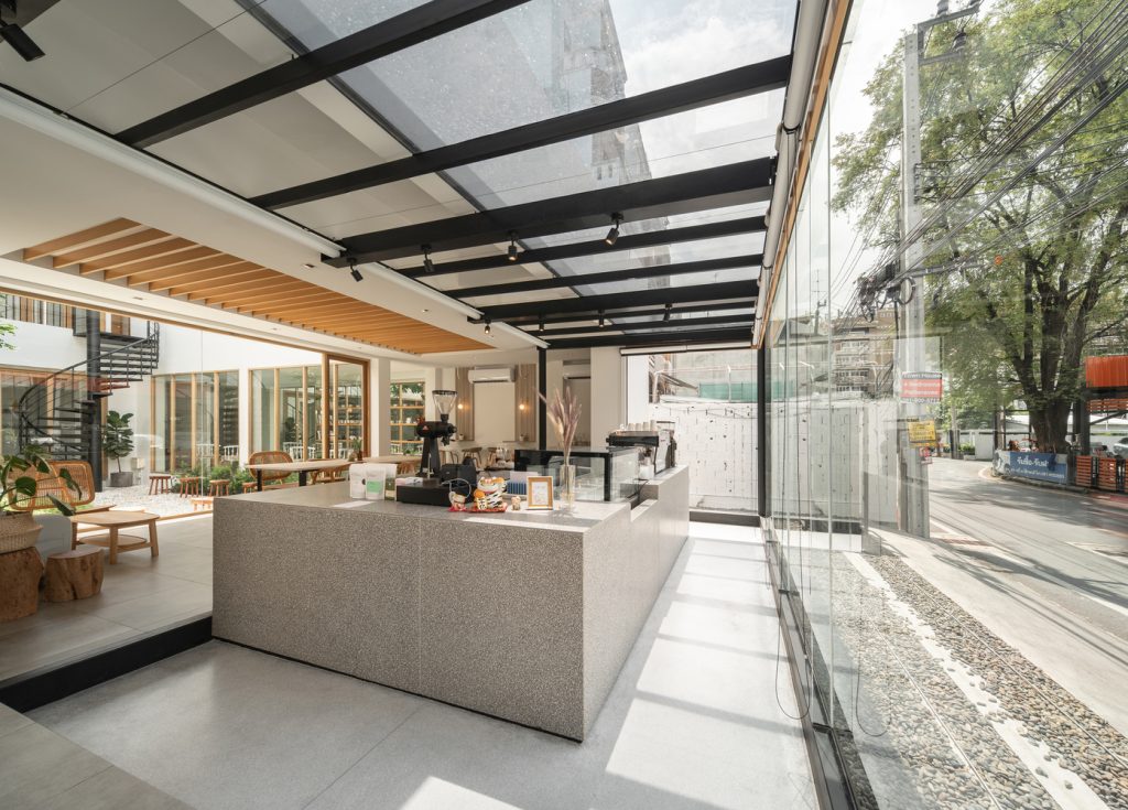 Thiết kế quán cafe nhà kính  phong cách  hiện đại